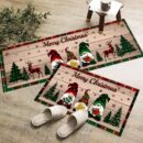 1/2pcs, Anti-slip Stain Resistant Christmas Area Rug, For Living Room Bedroom Kitchen Office, Home Decor, Room Decor, Christmas Decor