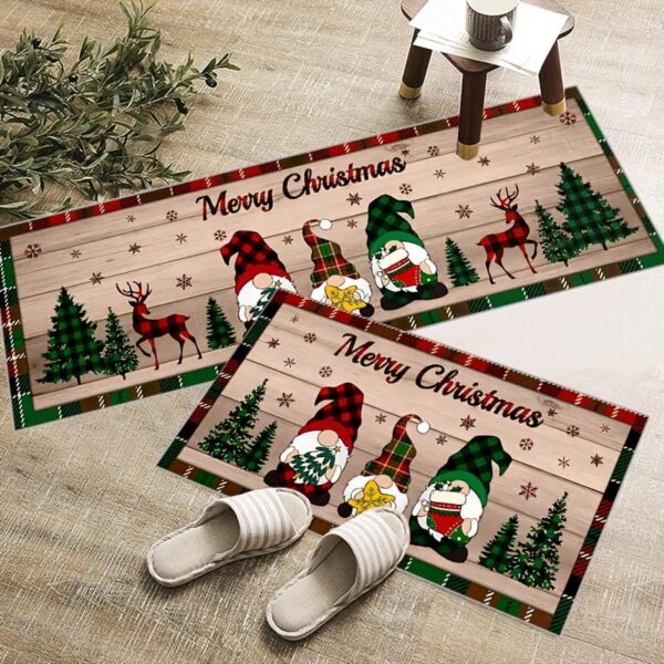 1/2pcs, Anti-slip Stain Resistant Christmas Area Rug, For Living Room Bedroom Kitchen Office, Home Decor, Room Decor, Christmas Decor - Image 2