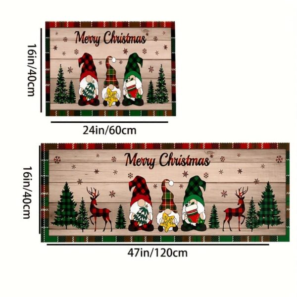 1/2pcs, Anti-slip Stain Resistant Christmas Area Rug, For Living Room Bedroom Kitchen Office, Home Decor, Room Decor, Christmas Decor - Image 4