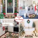 1/2pcs, Anti-slip Stain Resistant Christmas Area Rug, For Living Room Bedroom Kitchen Office, Home Decor, Room Decor, Christmas Decor