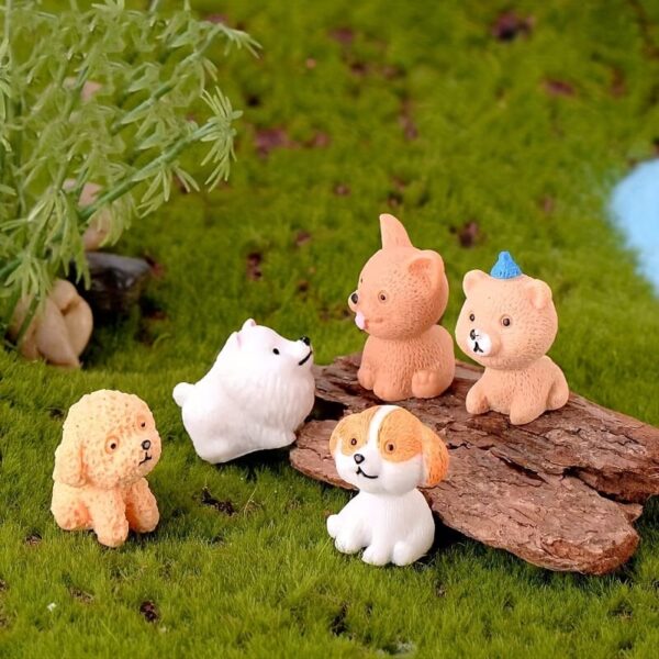 12pcs, Cute Cartoon Puppies - Handcrafted Resin Animals for Desktop Decorations, Micro Landscape, Cake Toppers, and Home Accessories - Image 9