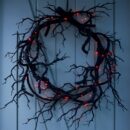 1pc, 40.01cm Black Halloween Wreath, Black Wreath Halloween Door Wreath Decorations Halloween Party Decorations Halloween Ornament, Halloween Decor, Holiday Decor