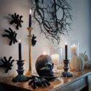 1pc, 40.01cm Black Halloween Wreath, Black Wreath Halloween Door Wreath Decorations Halloween Party Decorations Halloween Ornament, Halloween Decor, Holiday Decor
