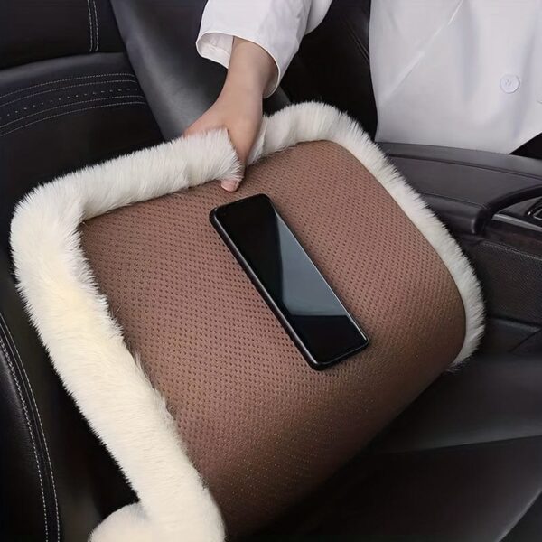 1pc Car Seat Cushion Winter Plush Winter Warmth Thick Wool Square Cushion, Soft Wool Faux Rabbit Fur Auto Seat Covers - Image 6