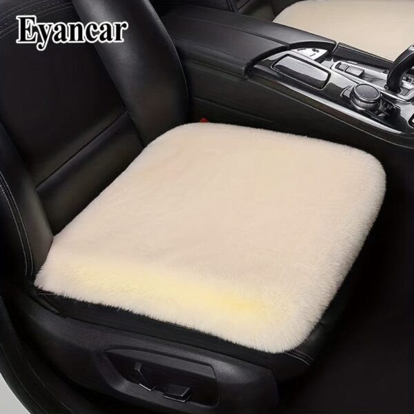 1pc Car Seat Cushion Winter Plush Winter Warmth Thick Wool Square Cushion, Soft Wool Faux Rabbit Fur Auto Seat Covers