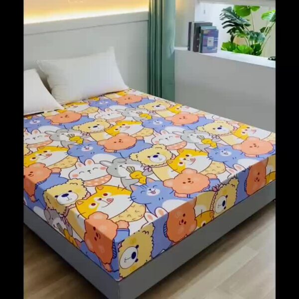 1pc Cartoon Dog Print Fitted Sheet (Without Pillowcase), Soft Comfortable Bedding Mattress Protector, For Bedroom, Guest Room, With Deep Pocket, Fitted Bed Sheet Only - Image 7