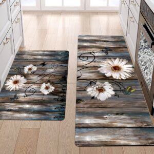 1pc Daisy Pattern Kitchen Mat, Striped And Butterfly Print Carpet, Non-Slip Stain-resistant Area Rug, For Laundry Room, Bathroom, Dining Table, Home Decor Indoor Decor Room Supplies Shower Supplies