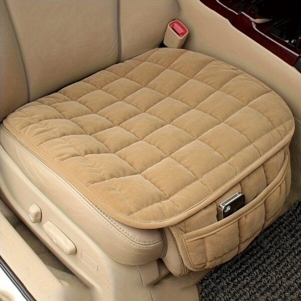 1pc New Winter Short Plush Car Cushion Free Bundle Warm Thickened Single Piece Office Cushion Universal Car Front Row Small Square Cushion - Image 5