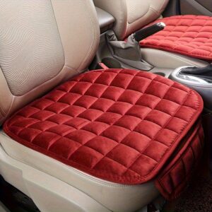1pc New Winter Short Plush Car Cushion Free Bundle Warm Thickened Single Piece Office Cushion Universal Car Front Row Small Square Cushion
