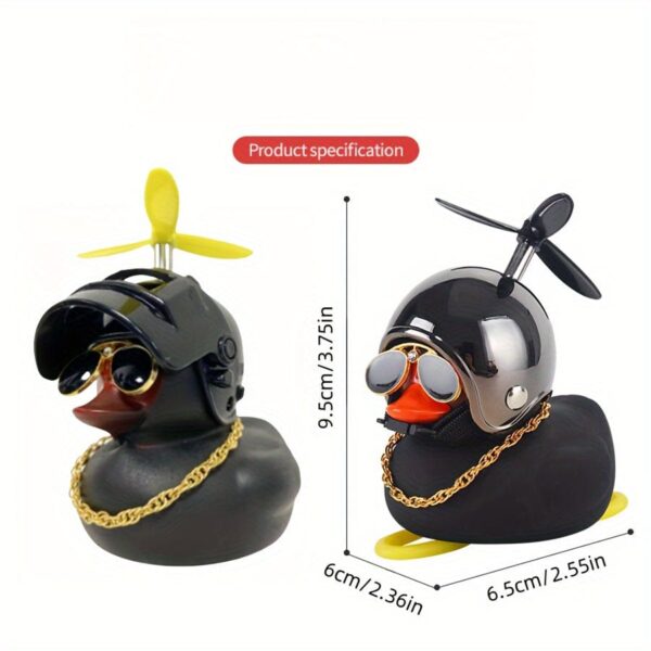1pc Little Yellow Duck With Helmet Design Car Ornament, Car Dashboard Decoration, Car Interior Decoration - Image 6
