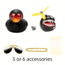 1pc Little Yellow Duck With Helmet Design Car Ornament, Car Dashboard Decoration, Car Interior Decoration