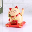 1pc Lucky Beckoning Cat Solar Powered Waving Wealth Cat Decor For Shop Home Car