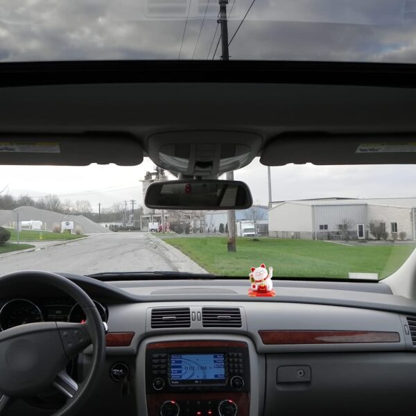 1pc Lucky Beckoning Cat Solar Powered Waving Wealth Cat Decor For Shop Home Car - Image 12