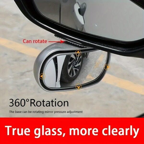 1pc Oval Car Rearview Mirror Blind Spot Mirror, 360 Degree Adjustment HD Small Mirror, Reverse Rearview Mirror Auxiliary Mirror - Image 9