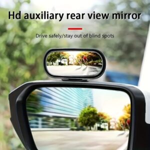 1pc Oval Car Rearview Mirror Blind Spot Mirror, 360 Degree Adjustment HD Small Mirror, Reverse Rearview Mirror Auxiliary Mirror