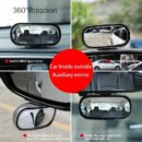 1pc Oval Car Rearview Mirror Blind Spot Mirror, 360 Degree Adjustment HD Small Mirror, Reverse Rearview Mirror Auxiliary Mirror