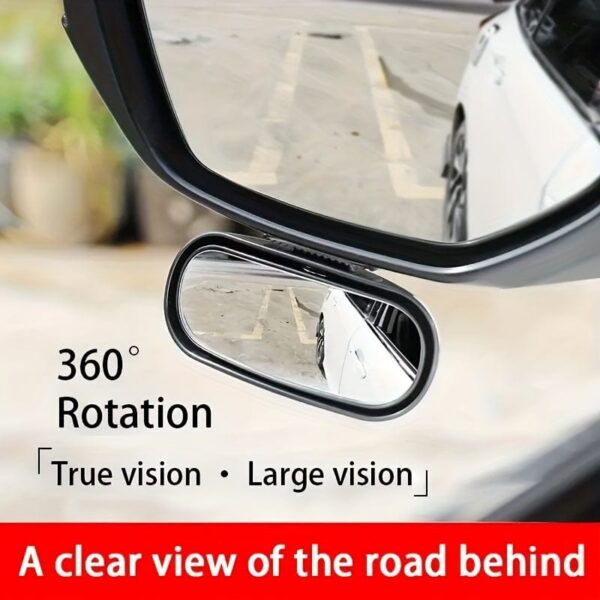 1pc Oval Car Rearview Mirror Blind Spot Mirror, 360 Degree Adjustment HD Small Mirror, Reverse Rearview Mirror Auxiliary Mirror - Image 7