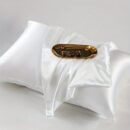 1pc Satin Solid Color Pillowcase, Soft Pillow Cover With Envelope Closure For Bedroom, Bedding Supplies, Without Filler
