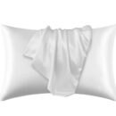 1pc Satin Solid Color Pillowcase, Soft Pillow Cover With Envelope Closure For Bedroom, Bedding Supplies, Without Filler