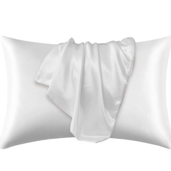 1pc Satin Solid Color Pillowcase, Soft Pillow Cover With Envelope Closure For Bedroom, Bedding Supplies, Without Filler - Image 2