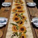 1pc, Table Runner, Retro Style Sunflowers Pattern Table Runner, Restaurant Kitchen Dining Table Decoration For Home, Party Decor