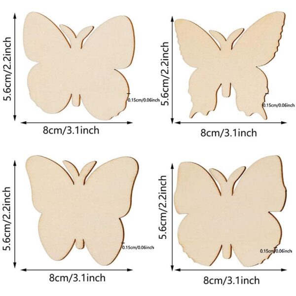20pcs, DIY Butterfly Wood Hanging Ornaments, Tree Decorations, Yard Decoration, Yard Supplies, Party Decor, Holiday Supplies, Garden Decor - Image 4