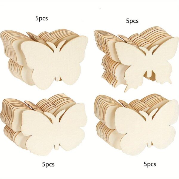 20pcs, DIY Butterfly Wood Hanging Ornaments, Tree Decorations, Yard Decoration, Yard Supplies, Party Decor, Holiday Supplies, Garden Decor - Image 6