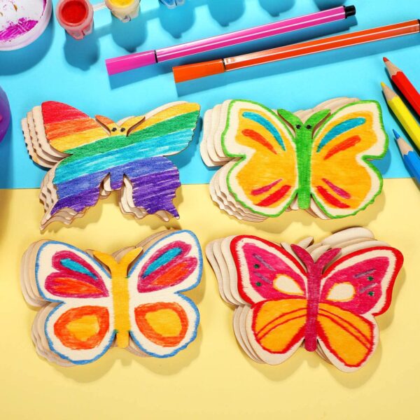 20pcs, DIY Butterfly Wood Hanging Ornaments, Tree Decorations, Yard Decoration, Yard Supplies, Party Decor, Holiday Supplies, Garden Decor - Image 7