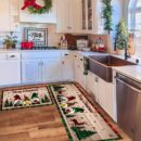 1/2pcs, Anti-slip Stain Resistant Christmas Area Rug, For Living Room Bedroom Kitchen Office, Home Decor, Room Decor, Christmas Decor