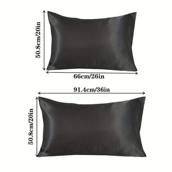 2pcs Satin Pillowcase, Soft And Smooth Texture, Satin Solid Color Envelope Pillowcases, Reduce Hair Breakage Prevent Wrinkles - Image 4