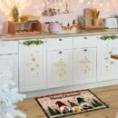 1/2pcs, Anti-slip Stain Resistant Christmas Area Rug, For Living Room Bedroom Kitchen Office, Home Decor, Room Decor, Christmas Decor