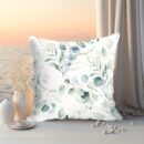 1pc Soft Green Leaf Print Throw Pillow Case for Home Decor - 17.7x17.7in - Easy to Clean - Accent Pillow Cover - Pillow Insert Not Included