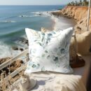 1pc Soft Green Leaf Print Throw Pillow Case for Home Decor - 17.7x17.7in - Easy to Clean - Accent Pillow Cover - Pillow Insert Not Included