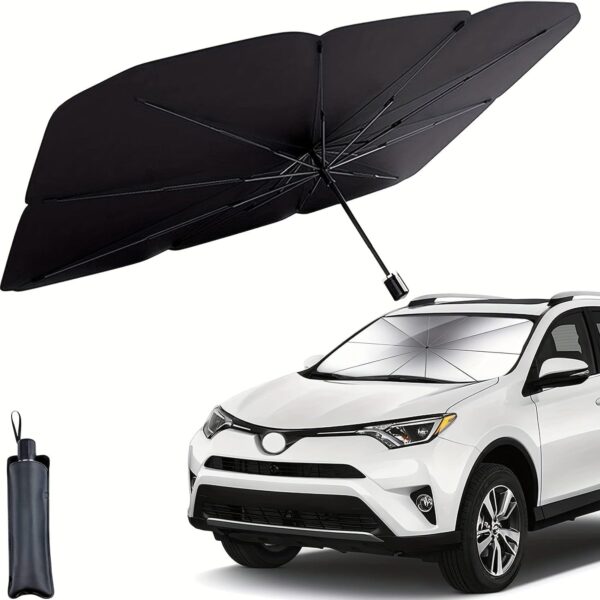 Automobile Windshield Sunshade-Foldable Automobile Umbrella Sunshade, Anti-Ultraviolet Car Front Window (Heat Protection) Windshield Cover Card - Image 6