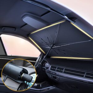 Automobile Windshield Sunshade-Foldable Automobile Umbrella Sunshade, Anti-Ultraviolet Car Front Window (Heat Protection) Windshield Cover Card
