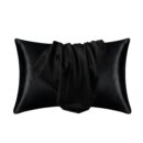 1pc Satin Solid Color Pillowcase, Soft Pillow Cover With Envelope Closure For Bedroom, Bedding Supplies, Without Filler