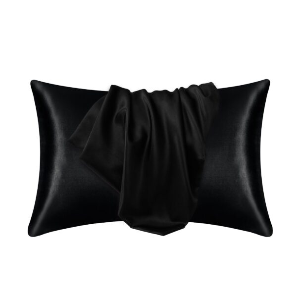 1pc Satin Solid Color Pillowcase, Soft Pillow Cover With Envelope Closure For Bedroom, Bedding Supplies, Without Filler - Image 5