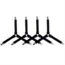 4pcs Triangle Household Bed Sheet Fixers, Adjustable Elastic Sofa Bed Sheet Fixing Clips, Tablecloth Fixing Belt, Anti-running Anti-slip Sheet Buckles