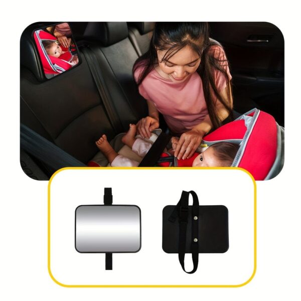Crash Tested And Certified Shatterproof Car Mirror For Rear Facing Infant With Wide Crystal Clear View - Image 4