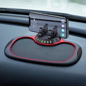 Multi-Functional Car Anti-Slip Mat & Phone Mount, 360°rotating Swan Bracket.Silicone Dashboard Car Pad Mat, Instrument Panel Bracket Anti-Slip Mat