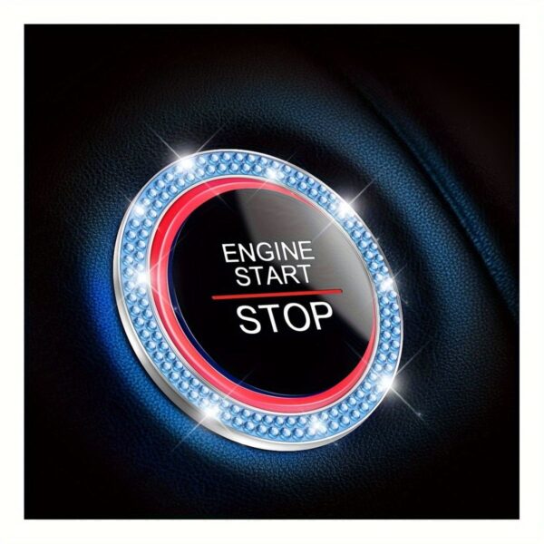 1pc Car Bling Engine Start Ring Decals, Car Push Start Button Cover, Key Ignition Knob Bling Ring, Sparkling Car Interior Accessories For Women - Image 11