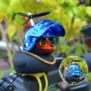 1pc Little Yellow Duck With Helmet Design Car Ornament, Car Dashboard Decoration, Car Interior Decoration