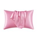 1pc Satin Solid Color Pillowcase, Soft Pillow Cover With Envelope Closure For Bedroom, Bedding Supplies, Without Filler