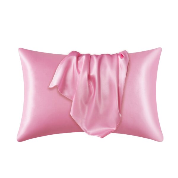 1pc Satin Solid Color Pillowcase, Soft Pillow Cover With Envelope Closure For Bedroom, Bedding Supplies, Without Filler - Image 13