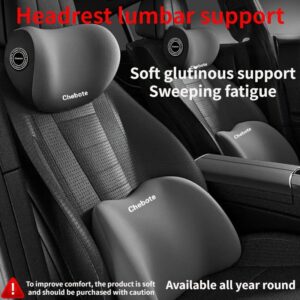 Car Headrest Cervical Spine Neck Support Pillow, Waist Support Pillow Set, Car Memory Cotton Waist Support Pillow, Neck Support Pillow