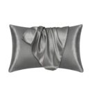 1pc Satin Solid Color Pillowcase, Soft Pillow Cover With Envelope Closure For Bedroom, Bedding Supplies, Without Filler