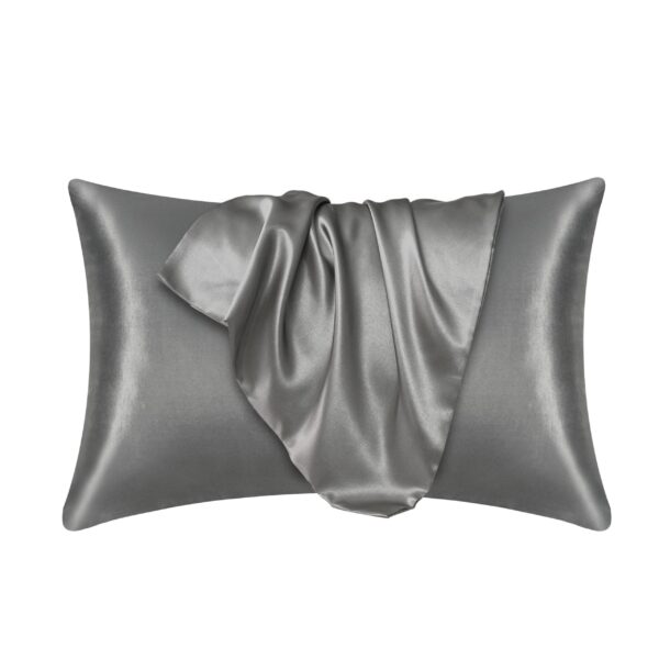 1pc Satin Solid Color Pillowcase, Soft Pillow Cover With Envelope Closure For Bedroom, Bedding Supplies, Without Filler - Image 7