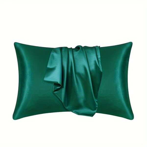 1pc Satin Solid Color Pillowcase, Soft Pillow Cover With Envelope Closure For Bedroom, Bedding Supplies, Without Filler - Image 14