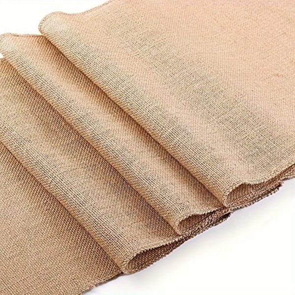 1pc, Rustic Burlap Table Runner, Natural Linen Material, Simple Country Style Table Runner For Farm Parties & Outdoor Gatherings, Ideal For Dinning Table Decoration And Folk Decor