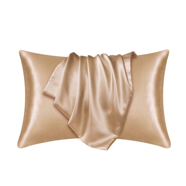 1pc Satin Solid Color Pillowcase, Soft Pillow Cover With Envelope Closure For Bedroom, Bedding Supplies, Without Filler - Image 9
